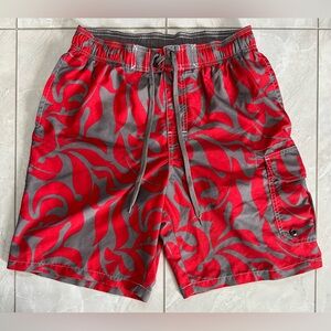 Sonoma Swim Trunks - Abstract / Red / Grey, Small